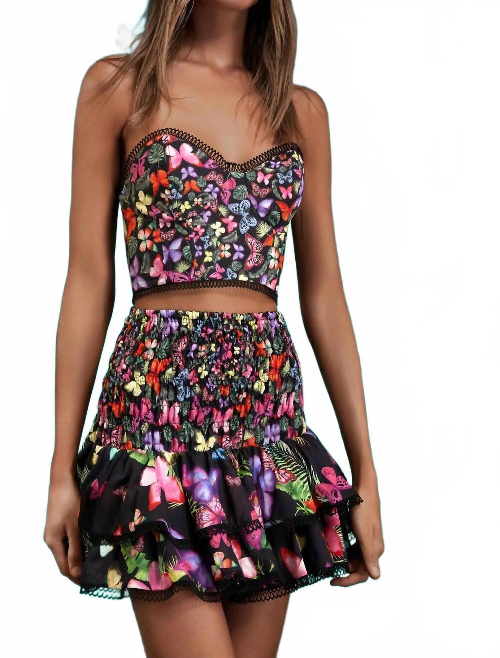 NEW CHARO RUIZ vio bustier top in black borbo